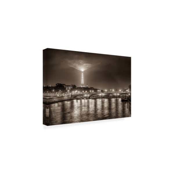 Vladimir Kostk 'Paris Night' Canvas Art,16x24